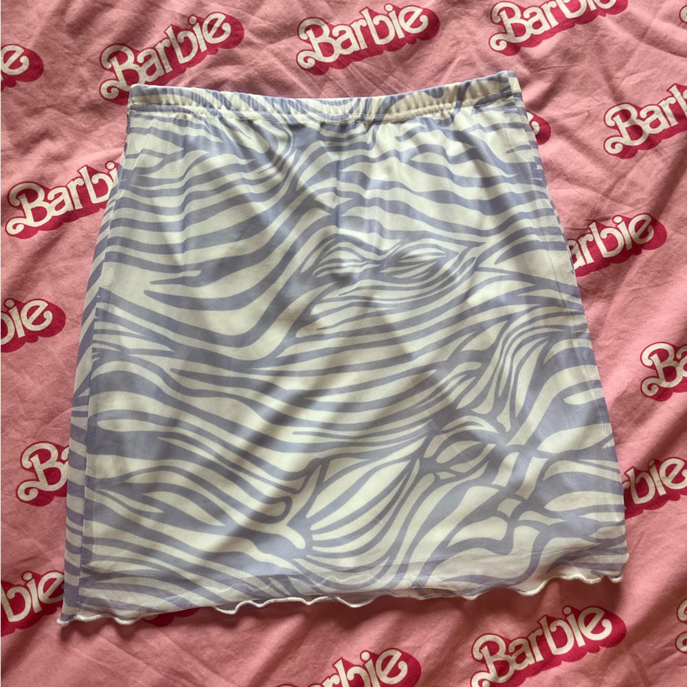 Purple Zebra Print Stretch Mini Skirt